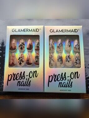 GLAMERMAID - Floral Black on Nude & Nude With Witchy Designs Sets
